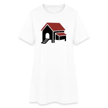 Huehnerstall Bauernhof Icon - Frauen T-Shirt-Kleid - Weiß - Vorne