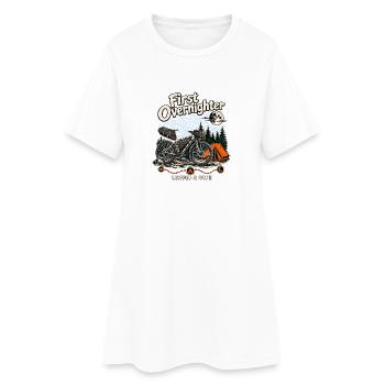 Première nuit en mode party de vélo tout-terrain à rythme - Robe T-shirt Femme - blanc - Devant