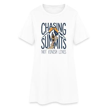 Trail Running - Courir après des sommes, pas des lignes d’arrivée - Robe T-shirt Femme - blanc - Devant