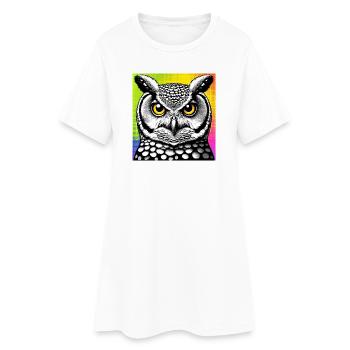 hibou - Robe T-shirt Femme - blanc - Devant