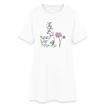 Ente auf der Wiese - Frauen T-Shirt-Kleid - Weiß - Vorne