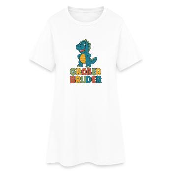 Dinosaurier Großer Bruder - Frauen T-Shirt-Kleid - Weiß - Vorne