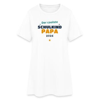 Der coolste Schulkind Papa 2026 Einschulung Vater - Frauen T-Shirt-Kleid - Weiß - Vorne