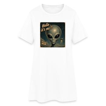 ALIEN - Hello it's me - Women’s T-Shirt Dress - white - Front