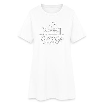 Pickleball Line Art Shirt – Minimalist Court-to-Ca - Women’s T-Shirt Dress - white - Front
