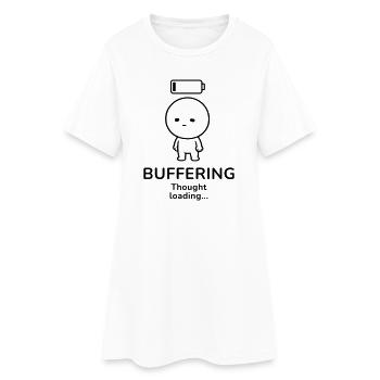 Tampon – Chargement de pensées | Humeur de surpensatrice - Robe T-shirt Femme - blanc - Devant