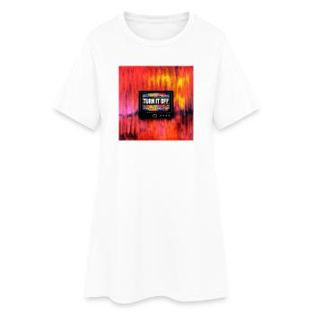 Turn It Off  typograpghy - Robe T-shirt Femme - blanc - Devant