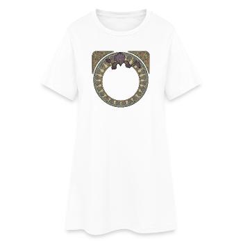 Art Nouveau Irises Circle Y - Women’s T-Shirt Dress - white - Front