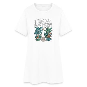 Tropical Backyard Tropical Garden - Women’s T-Shirt Dress - white - Front