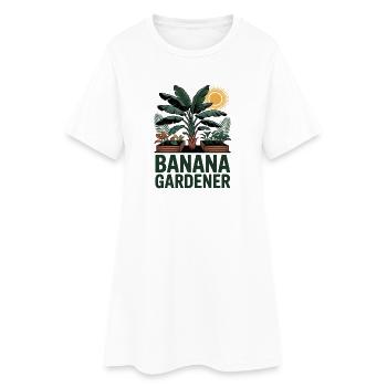 Banana Gardener Tropischer Garten - Frauen T-Shirt-Kleid - Weiß - Vorne