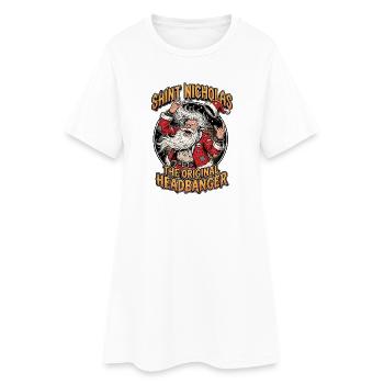 Le Père Noël du Heavy Metal - Robe T-shirt Femme - blanc - Devant