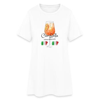 Italian Sunset Aperitivo Glass - Women’s T-Shirt Dress - white - Front