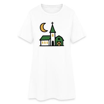 Œuvres d’art de la lune de l’église du village - Robe T-shirt Femme - blanc - Devant