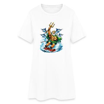 Neptune is water skiing - Women’s T-Shirt Dress - white - Front