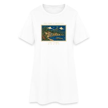 São Tomé und Príncipe São Tomé Vintage Reisemarke - Frauen T-Shirt-Kleid - Weiß - Vorne