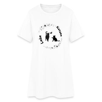 Lune Amour Magique des Chats - Robe T-shirt Femme - blanc - Devant