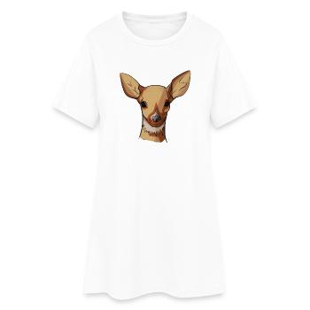 Pastel graphic suede head - Women’s T-Shirt Dress - white - Front