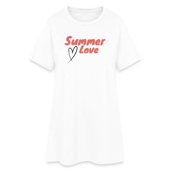 Summer Love Script Heart Positive Summer Energy - Women’s T-Shirt Dress - white - Front