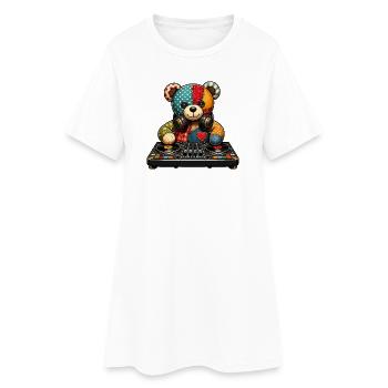Patchbear DJ Patchwork - Women’s T-Shirt Dress - white - Front