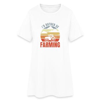 Je préfère être à la ferme - Robe T-shirt Femme - blanc - Devant