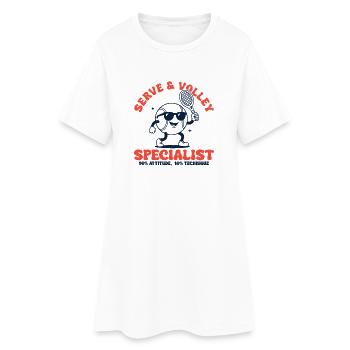 Spécialiste du service et volley dans le tennis rétro - Robe T-shirt Femme - blanc - Devant