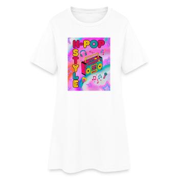 K‑Pop Style - Robe T-shirt Femme - blanc - Devant