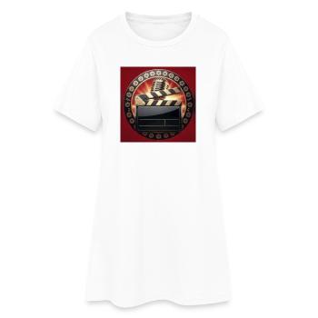 Cinéma rétro clapboard - Robe T-shirt Femme - blanc - Devant