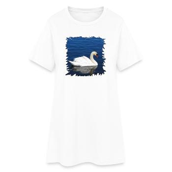 Cygne blanc sur l’eau bleue - Robe T-shirt Femme - blanc - Devant