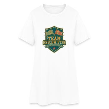 Team Geschwister Wappen - Frauen T-Shirt-Kleid - Weiß - Vorne