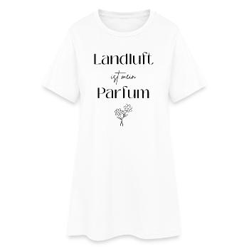 Landluft ist mein Parfum - Frauen T-Shirt-Kleid - Weiß - Vorne