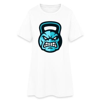 Logo kettlebell d’entraînement - Robe T-shirt Femme - blanc - Devant