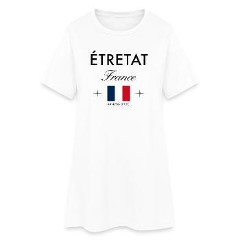 Etretat France Coordinates Travel Souvenir - Women’s T-Shirt Dress - white - Front
