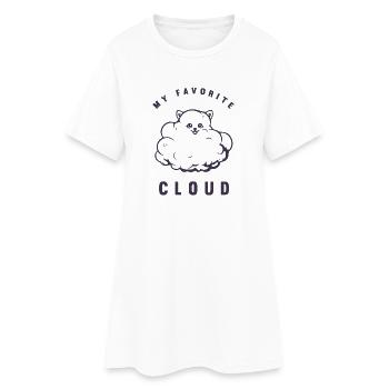Mon nuage préféré - Poméranian - Robe T-shirt Femme - blanc - Devant