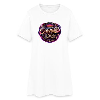 Insigne rétro Synthwave néon des années 1980 Original 1987 - Robe T-shirt Femme - blanc - Devant