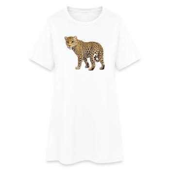 léopard - Robe T-shirt Femme - blanc - Devant