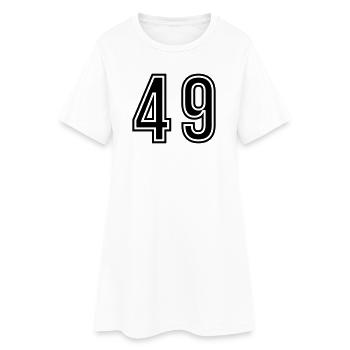 49 Zahl symbol - Frauen T-Shirt-Kleid - Weiß - Vorne