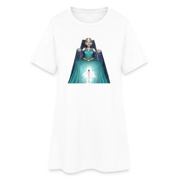 Reine mystique lumineuse sur trône - Robe T-shirt Femme - blanc - Devant