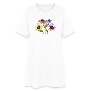 Fleur - Robe T-shirt Femme - blanc - Devant