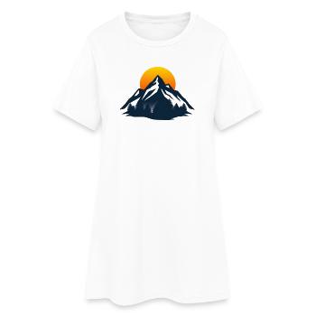 Silhouette de la Montagne du Coucher du Soleil - Robe T-shirt Femme - blanc - Devant