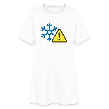Cold Weather Warning Solid Icon Frost  Symbol - Women’s T-Shirt Dress - white - Front