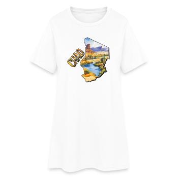 Carte aquarelle du Tchad - Robe T-shirt Femme - blanc - Devant