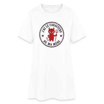 J'ai le caractère de ma mère – Diablotin humoristi - Robe T-shirt Femme - blanc - Devant