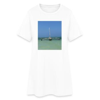 Naufrages au-dessus de la mer bleue - Robe T-shirt Femme - blanc - Devant