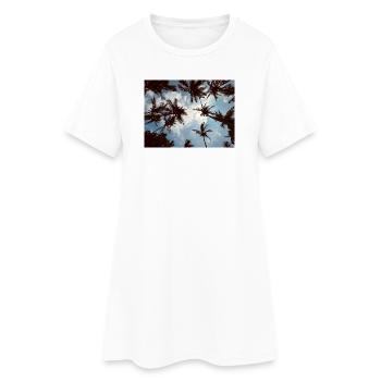 Tropical palm perspective - Women’s T-Shirt Dress - white - Front