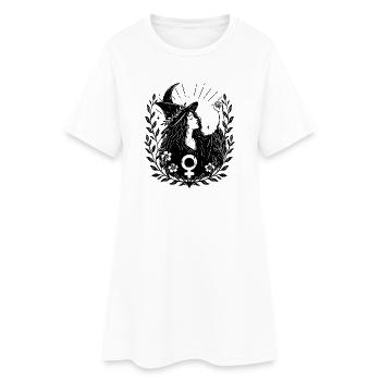 Indomptéee - Robe T-shirt Femme - blanc - Devant
