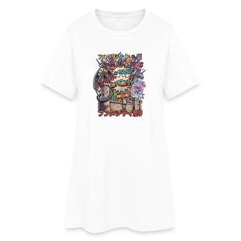 Gamer Festival Retro - Frauen T-Shirt-Kleid - Weiß - Vorne