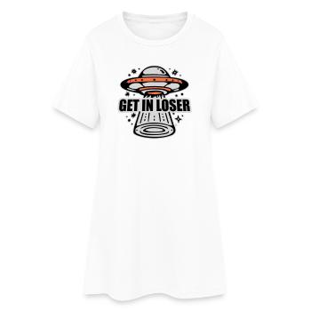 Ufo Alien Get In Loser Lustig Ufo Entführung Zitat - Frauen T-Shirt-Kleid - Weiß - Vorne