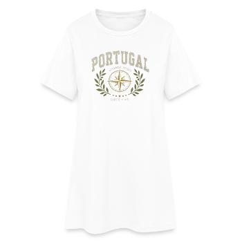 Emblème de l’Esprit Atlantique du Portugal - Robe T-shirt Femme - blanc - Devant