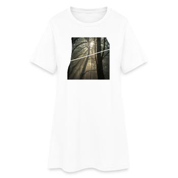 Forest sunbeams in the morning light - Women’s T-Shirt Dress - white - Front