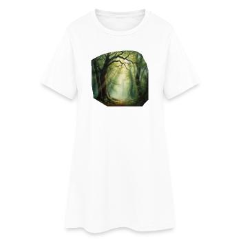 Sentier lumineux dans la forêt - Robe T-shirt Femme - blanc - Devant